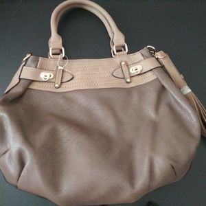 Satchel leather handbag